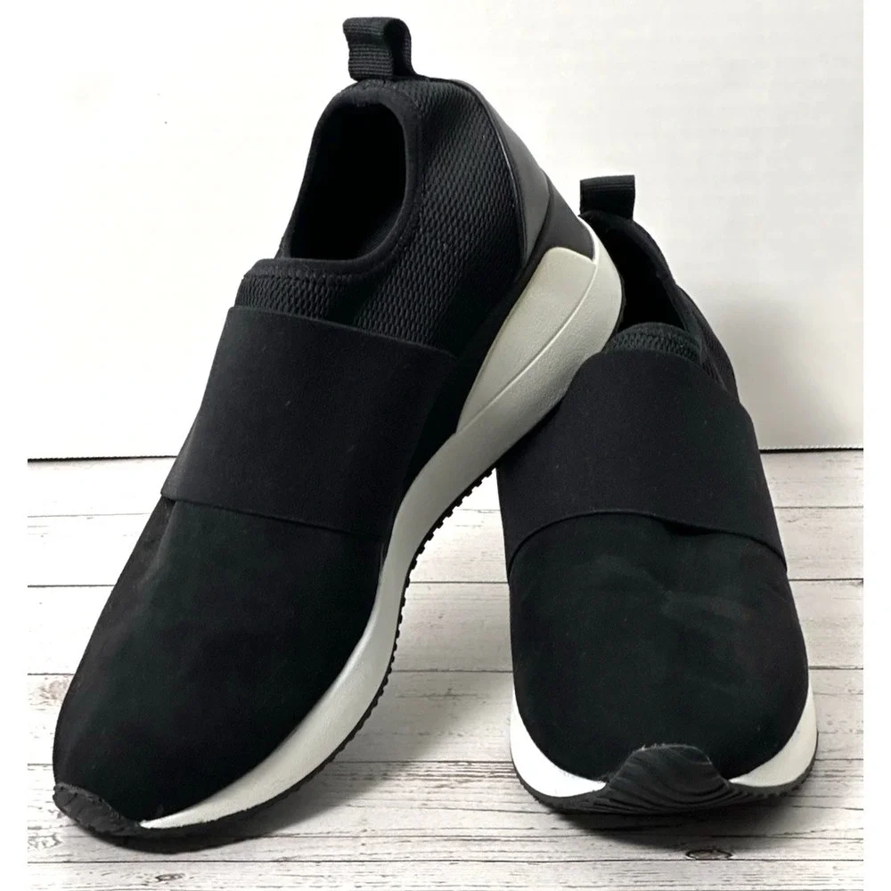 Alfani Step‎ In Flex Sneakers Black Pull-on Size 8.5 Women's Black Sneakers